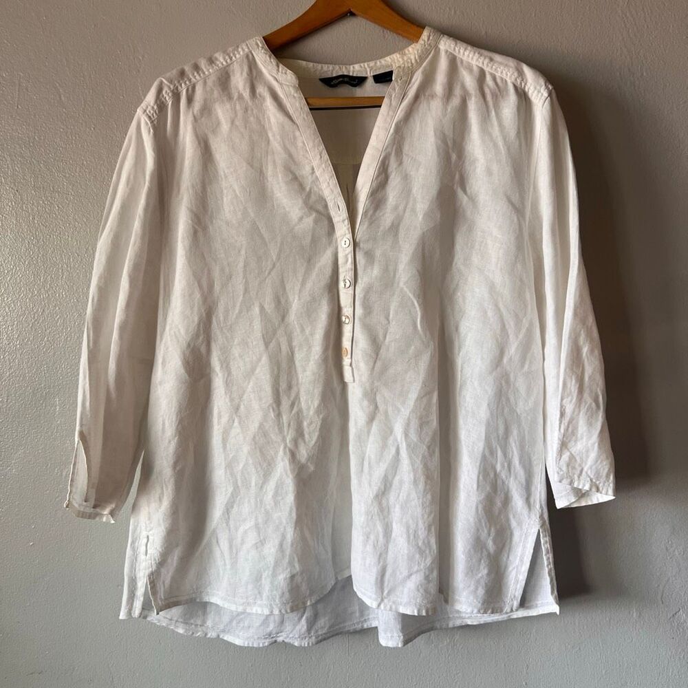 Addie Bauer linen long sleeves white beachy